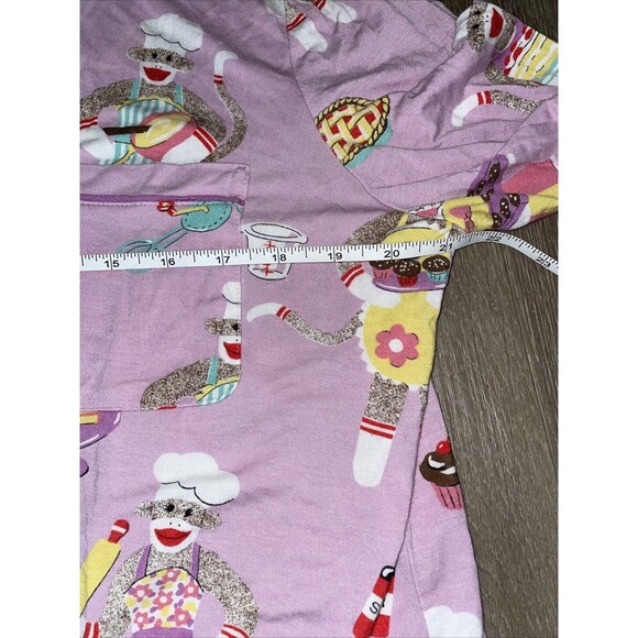 Nick and Nora Sock Monkeys Baking Pajama Top - Size Large Purple Soft & Stretchy - Picture 5 of 6
